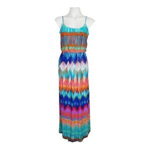Bisou Bisou Michele Bohbot colorful stripe maxi dress with pockets Size 4